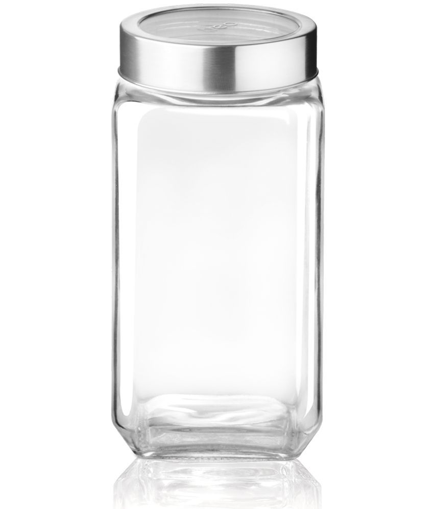     			Treo By Milton Cube Storage Glass Jar, 1000 ml, Transparent | BPA Free | Storage Jar | Kitchen Organizer | Air Tight | Modular | Multipurpose Jar