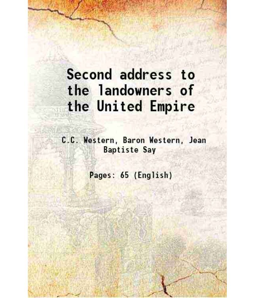     			Second address to the landowners of the United Empire 1822 [Hardcover]