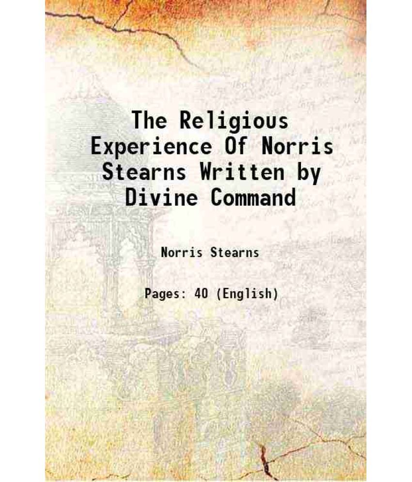     			The Religious Experience Of Norris Stearns 1815 [Hardcover]