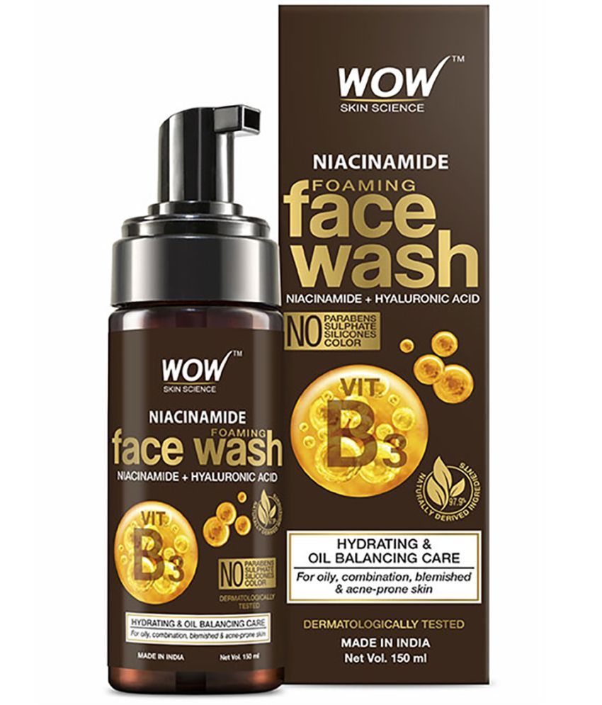     			WOW Skin Science Niacinamide Foaming Face Wash For Blemishes, Oil Control & Acne Spots - 150ml