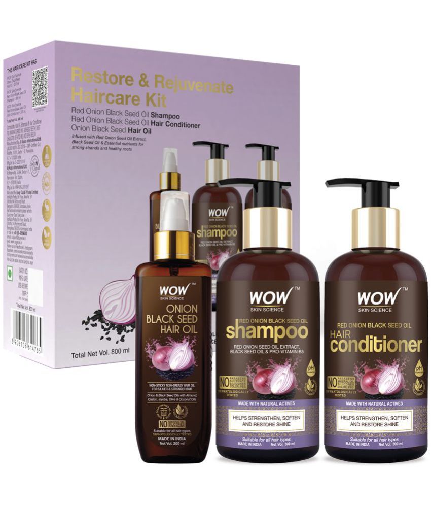     			WOW Skin Science Onion Black Seed Oil Hair Care Ultimate 4 Kit (Shampoo + Hair Conditioner + Hair Oil + Hair Mask)