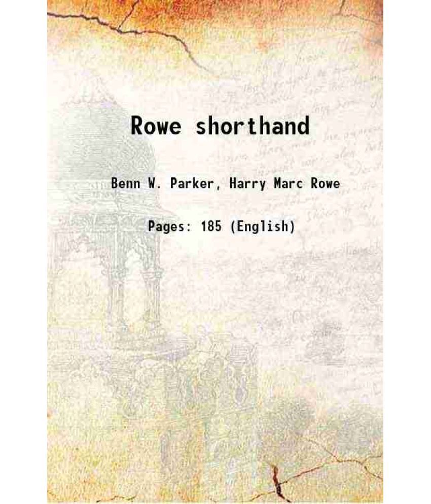     			Rowe shorthand 1915 [Hardcover]