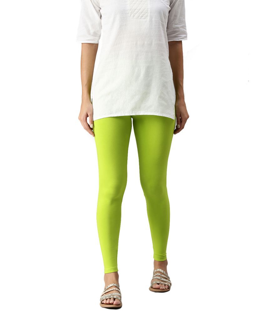     			De Moza - Lime Green Cotton Women's Leggings ( Pack of 1 )