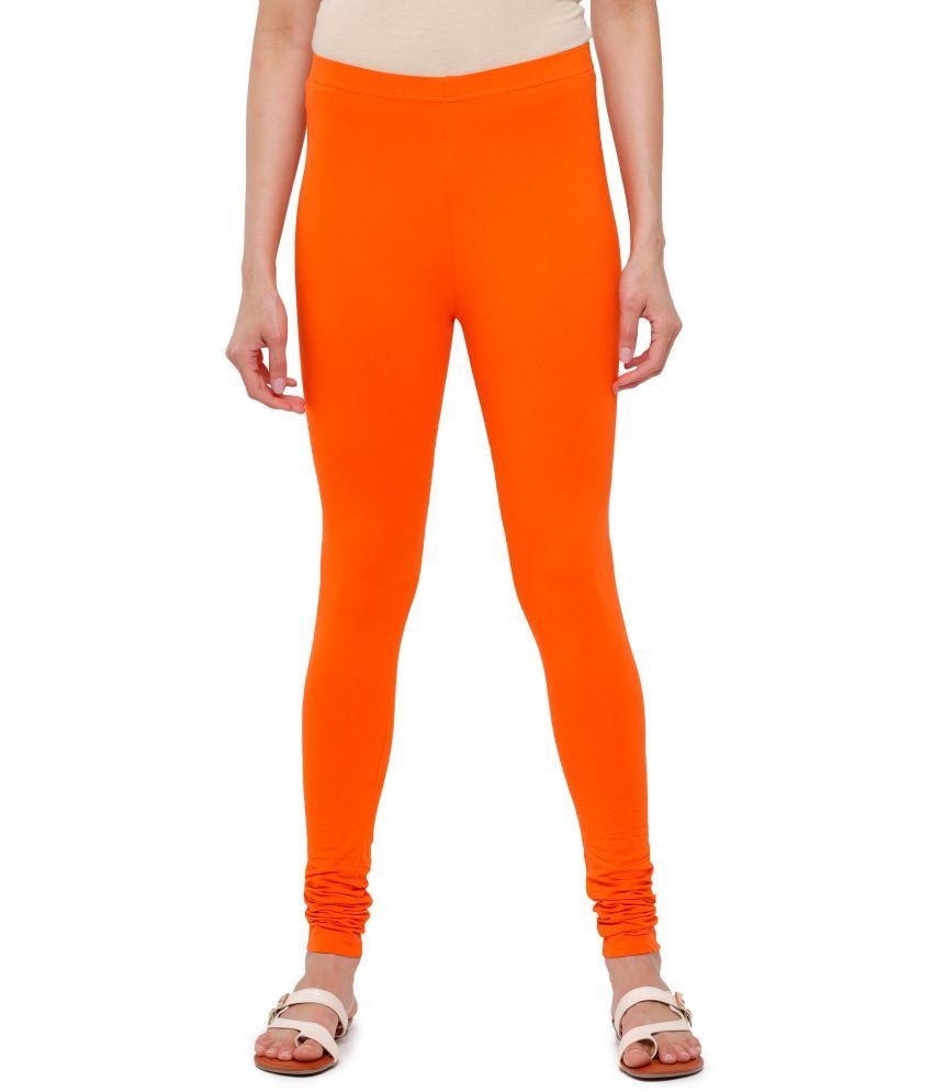     			De Moza - Orange Cotton Women's Leggings ( Pack of 1 )