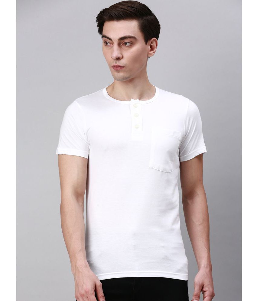     			Lux Cozi - White Cotton Regular Fit Men's T-Shirt ( Pack of 1 )