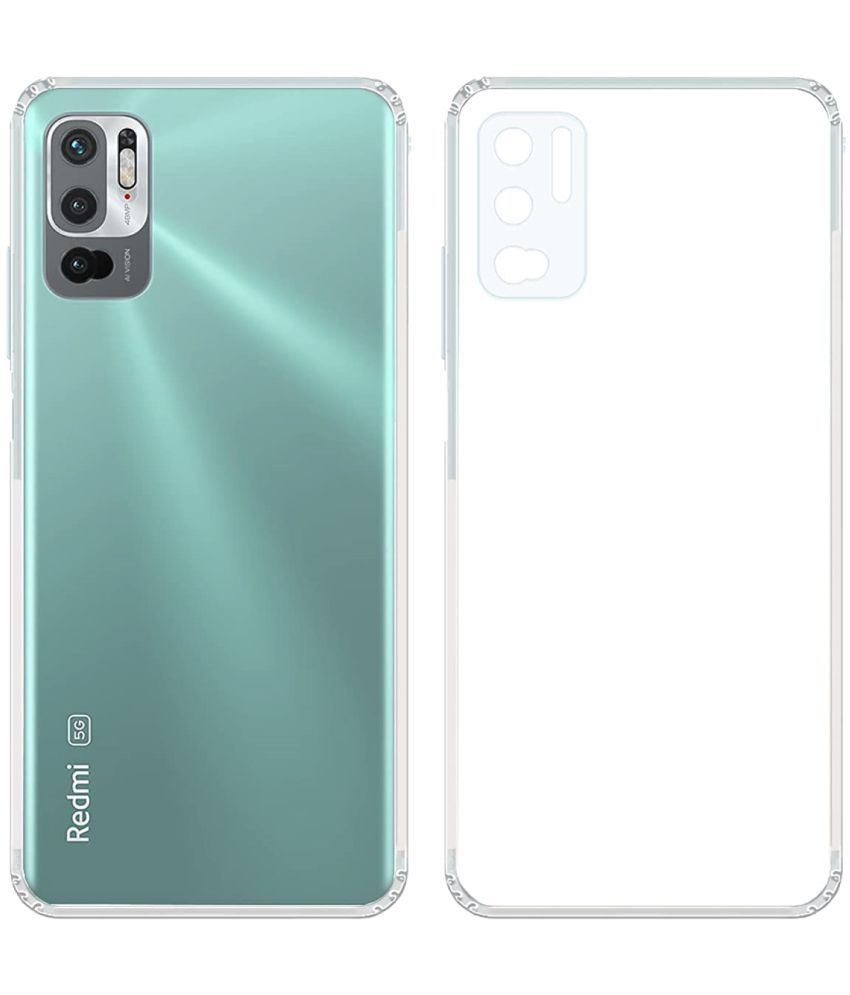     			ZAMN - Transparent Silicon Silicon Soft cases Compatible For Redmi Note 10T 5G ( Pack of 2 )