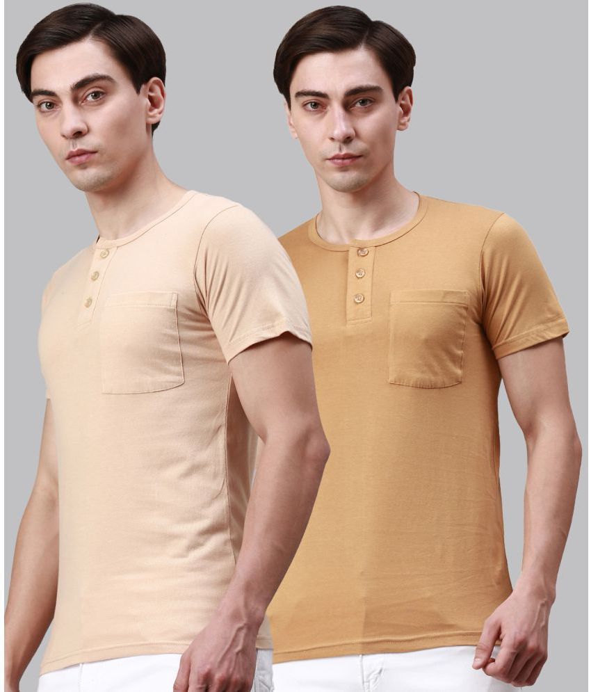     			Lux Cozi - Multicolor Cotton Regular Fit Men's T-Shirt ( Pack of 2 )