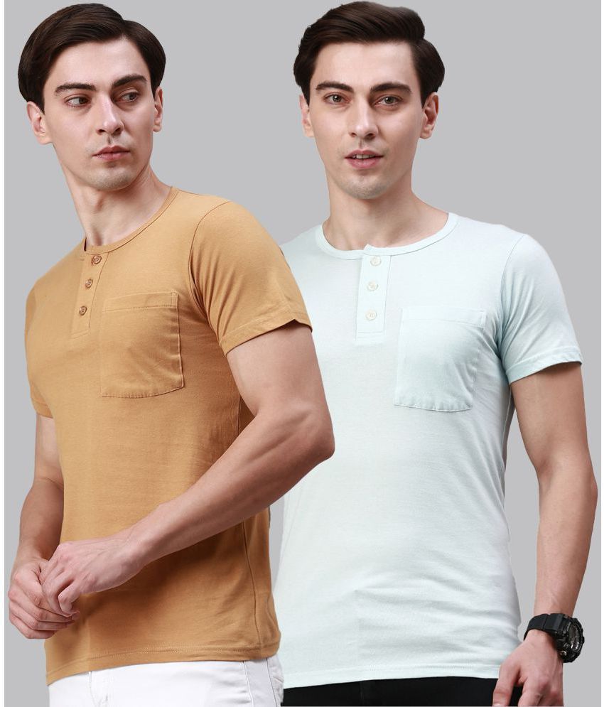     			Lux Cozi - Multicolor Cotton Regular Fit Men's T-Shirt ( Pack of 2 )