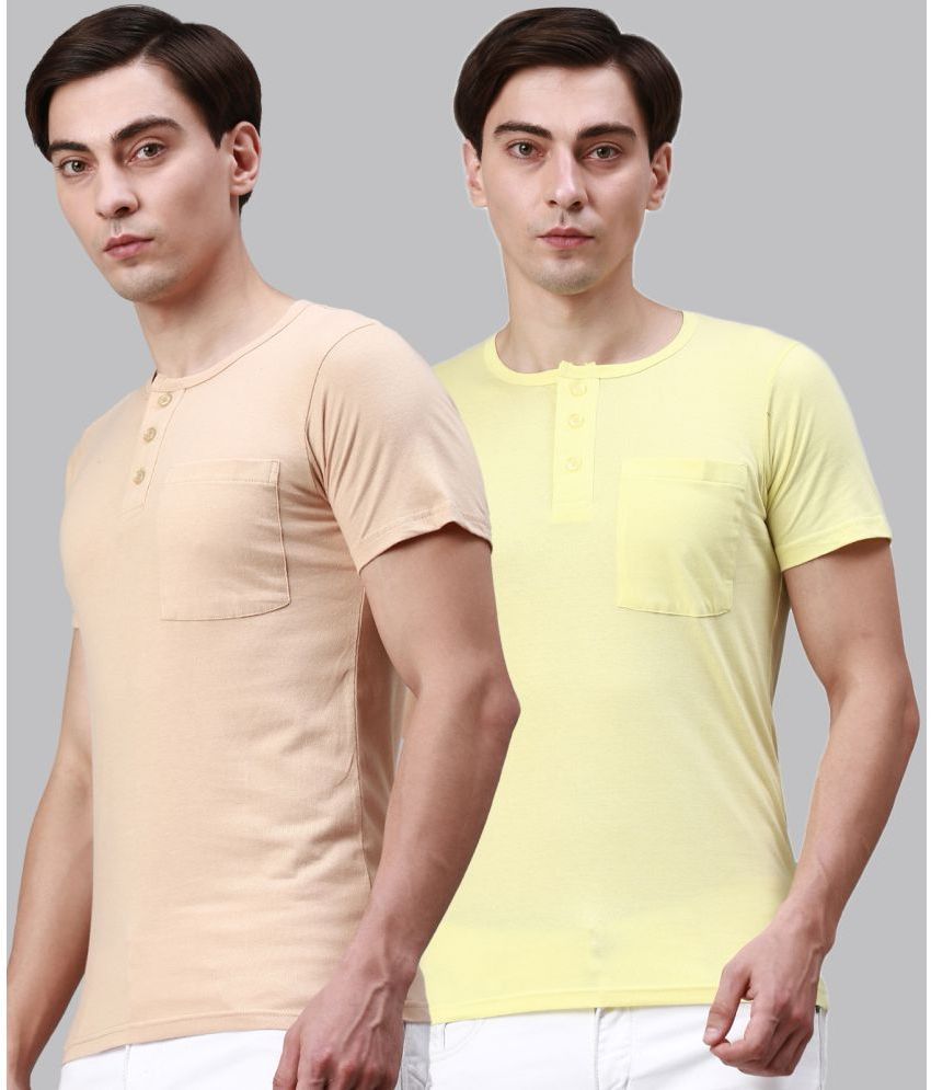     			Lux Cozi - Multicolor Cotton Regular Fit Men's T-Shirt ( Pack of 2 )