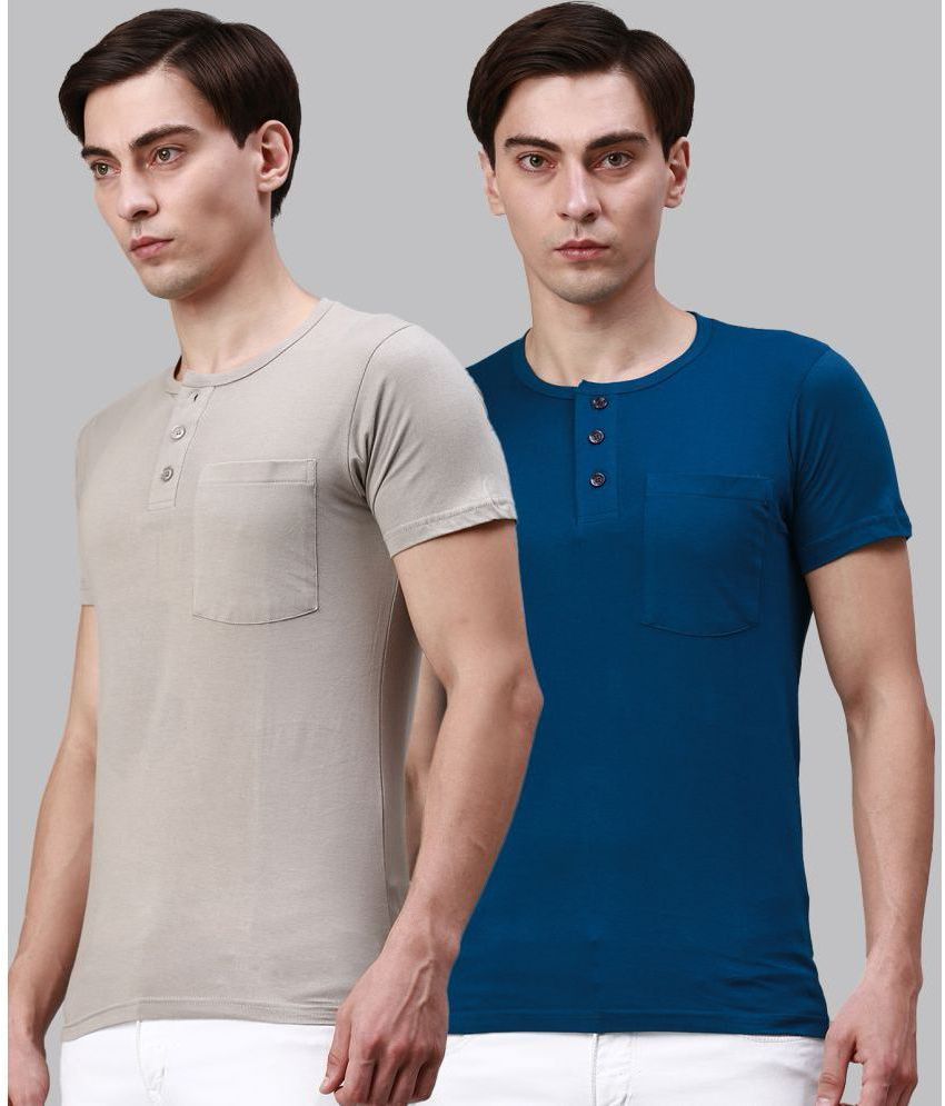     			Lux Cozi - Multicolor Cotton Regular Fit Men's T-Shirt ( Pack of 2 )