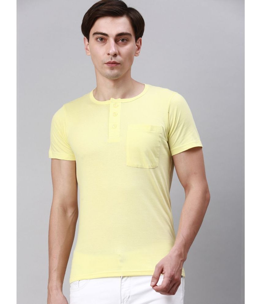     			Lux Cozi - Yellow Cotton Regular Fit Men's T-Shirt ( Pack of 1 )