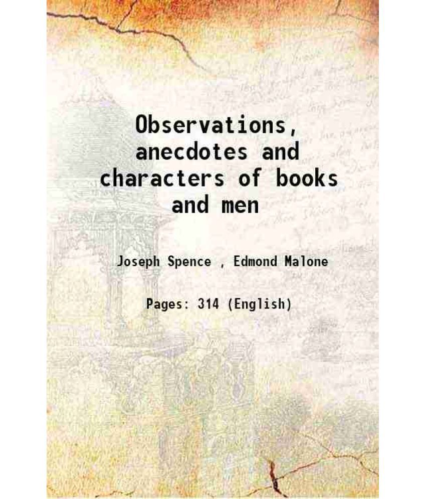     			Observations, anecdotes and characters of books and men 1820