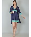 N-Gal - Blue Satin Women's Nightwear Nighty & Night Gowns ( Pack of 1 )