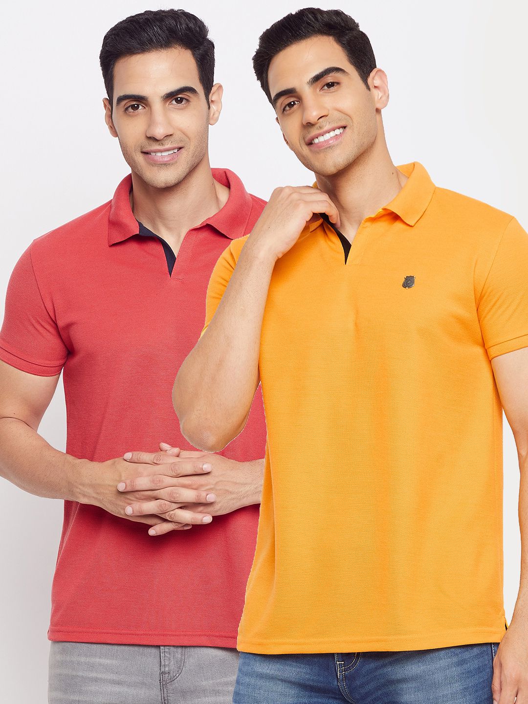     			HARBOR N BAY - Orange Cotton Blend Regular Fit Men's Polo T Shirt ( Pack of 2 )