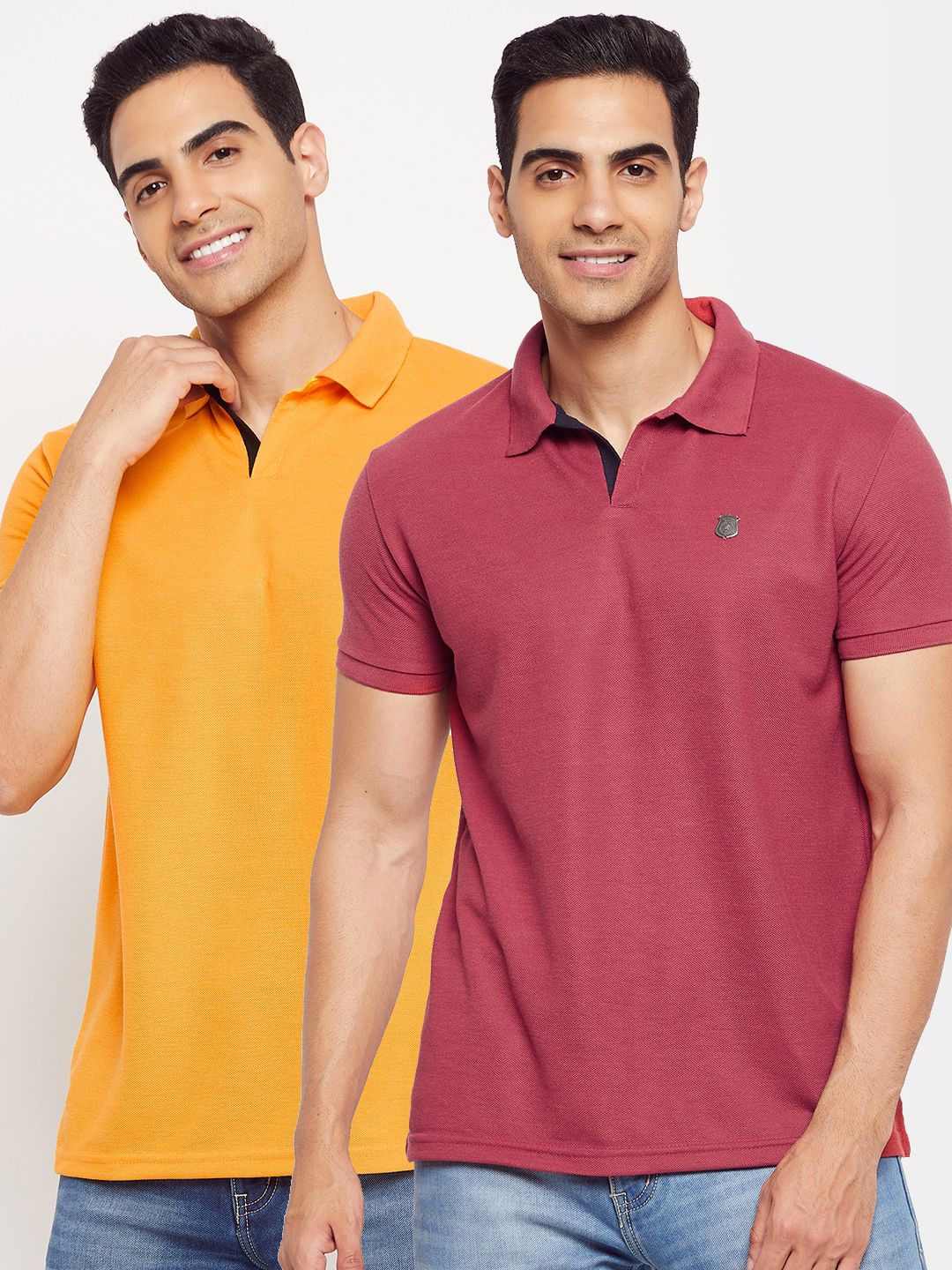     			HARBOR N BAY - Pink Cotton Blend Regular Fit Men's Polo T Shirt ( Pack of 2 )