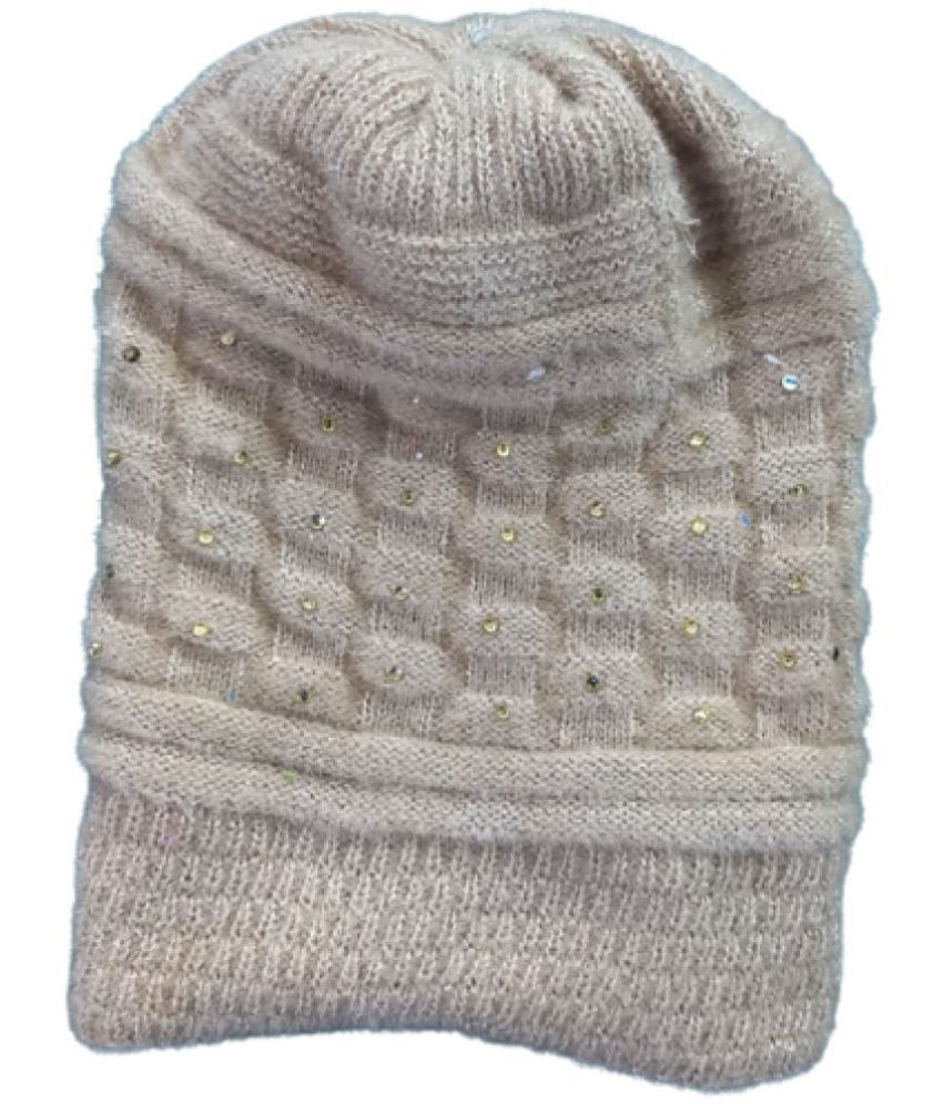     			Whyme Fashion - Off White Woollen Women's Cap ( Pack of 1 )