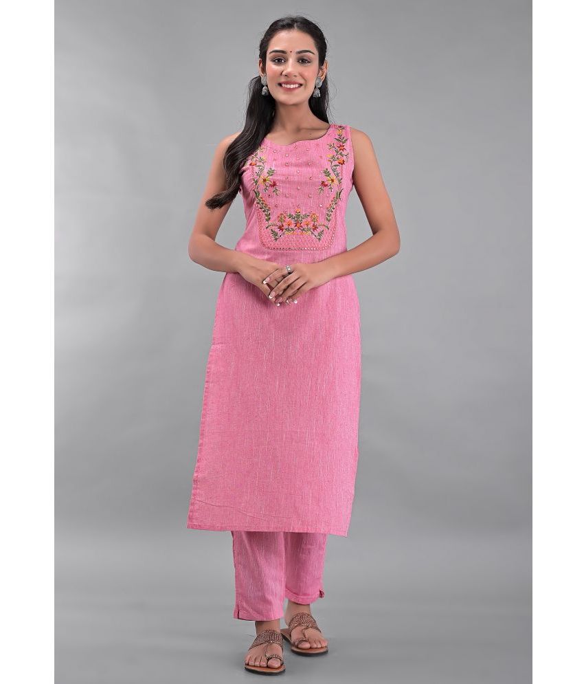     			Clothy N Wave - Pink Straight Rayon Women's Stitched Salwar Suit ( Pack of 1 )
