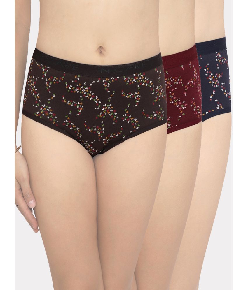     			IN CARE LINGERIE - Multi Color Cotton Printed Women's Briefs ( Pack of 3 )