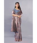 Gazal Fashions - Grey Banarasi Silk Saree With Blouse Piece ( Pack of 1 )