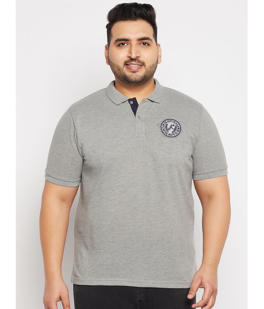     			AUSTIVO - Grey Cotton Blend Regular Fit Men's Polo T Shirt ( Pack of 1 )