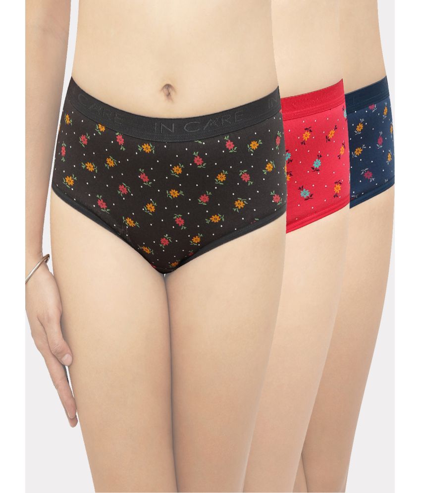     			IN CARE LINGERIE Pack of 3 Cotton Printed Women's Hipster ( Multi Color )