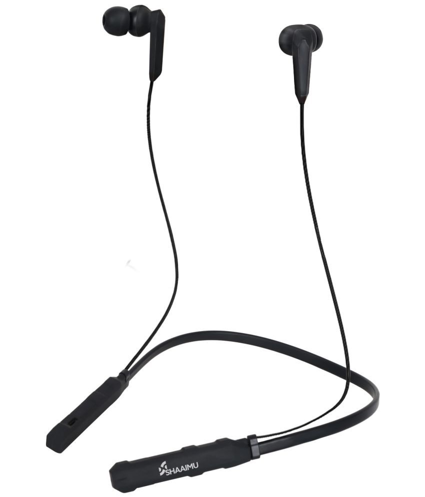 SHAAIMU Neo Dhamaka 01 In Ear Bluetooth Neckband 20 Hours Playback IPX5(Splash & Sweat Proof) Adjustable length -Bluetooth V 5.0 Black