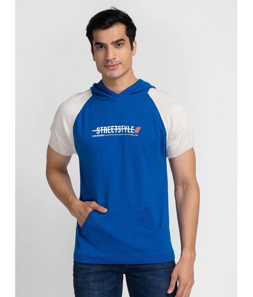     			Globus - Blue Cotton Regular Fit Men's T-Shirt ( Pack of 1 )
