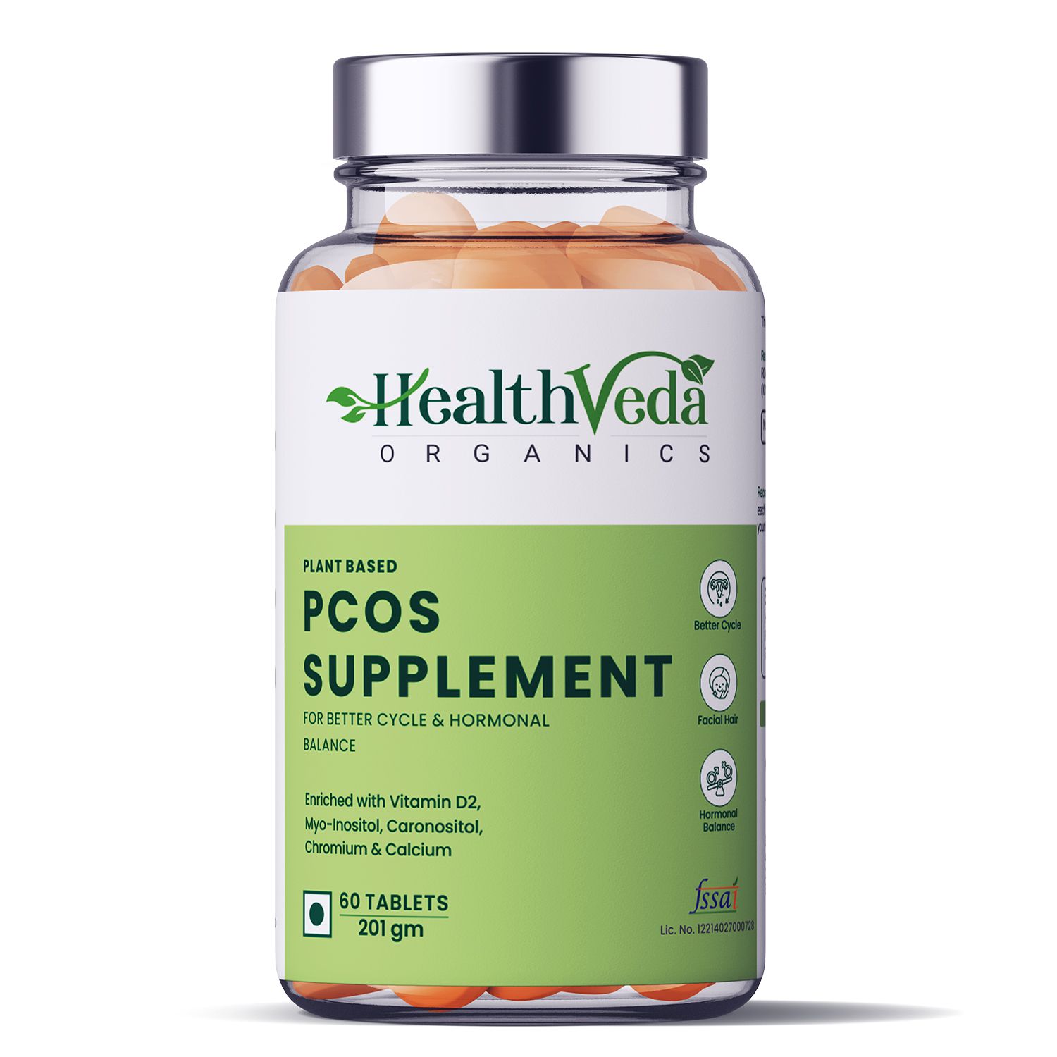     			Health Veda Organics Plant Based PCOS Multivitamin Supplement, 60 Veg Tablets