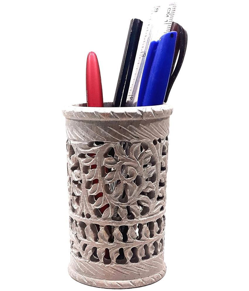     			Marble (Stone) Pen Pencil Holder Stand/Flower Vase | Decorative Showpiece