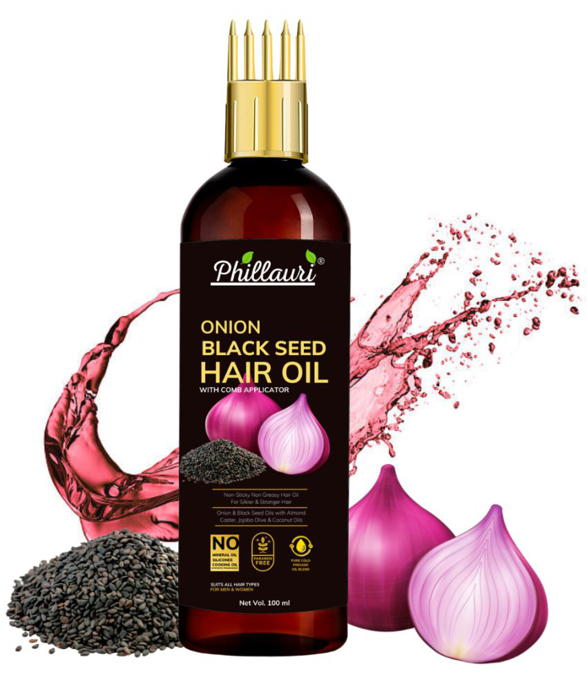     			Phillauri Black Seed Onion Hair Oil - WITH COMB APPLICATOR - Controls Hair Fall Hair Oil (100 ml) Pack of 1