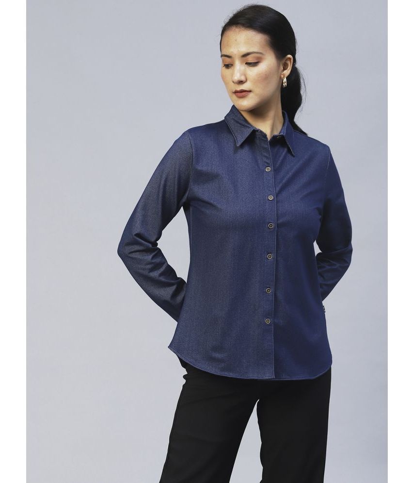     			Rigo - Blue Cotton Women's Shirt Style Top ( Pack of 1 )