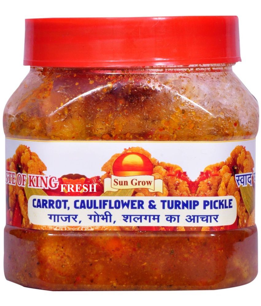     			Sun Grow Gobhi Gajar Shalgam Fresh Achar Punjabi Style - Cauliflower Carrot Turnip Sweet and Sour Pickle 500 g