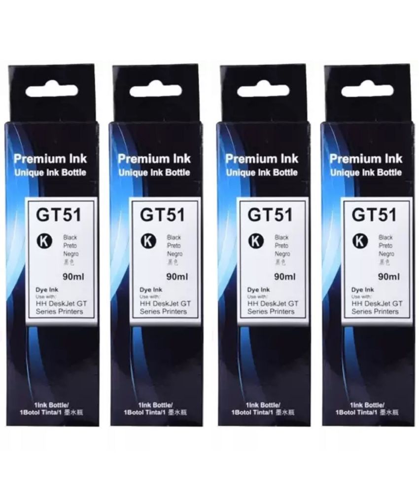     			zokio GT51 INK Black Pack of 4 Cartridge for H_P Ink Tank 310 series, H_P Ink Tank Wireless 410 series And More.