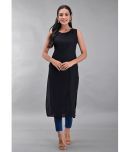 Clothy N Wave - Black Rayon Women's Straight Kurti ( Pack of 1 )