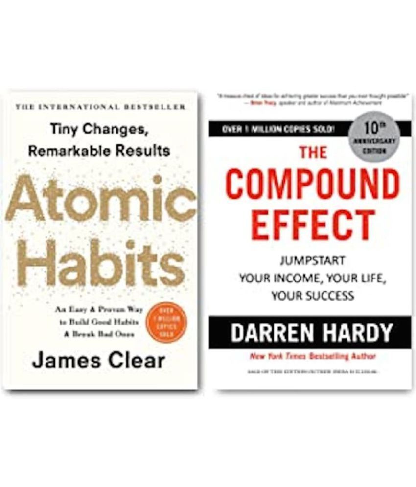     			Atomic habits & The compound effect Set of 2 Books with free Customize Bookmark
