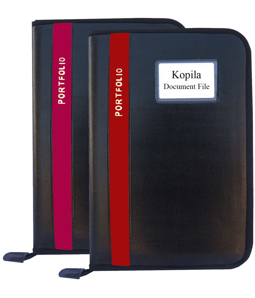     			Kopila - Black Zip Folder ( Pack of 2 )