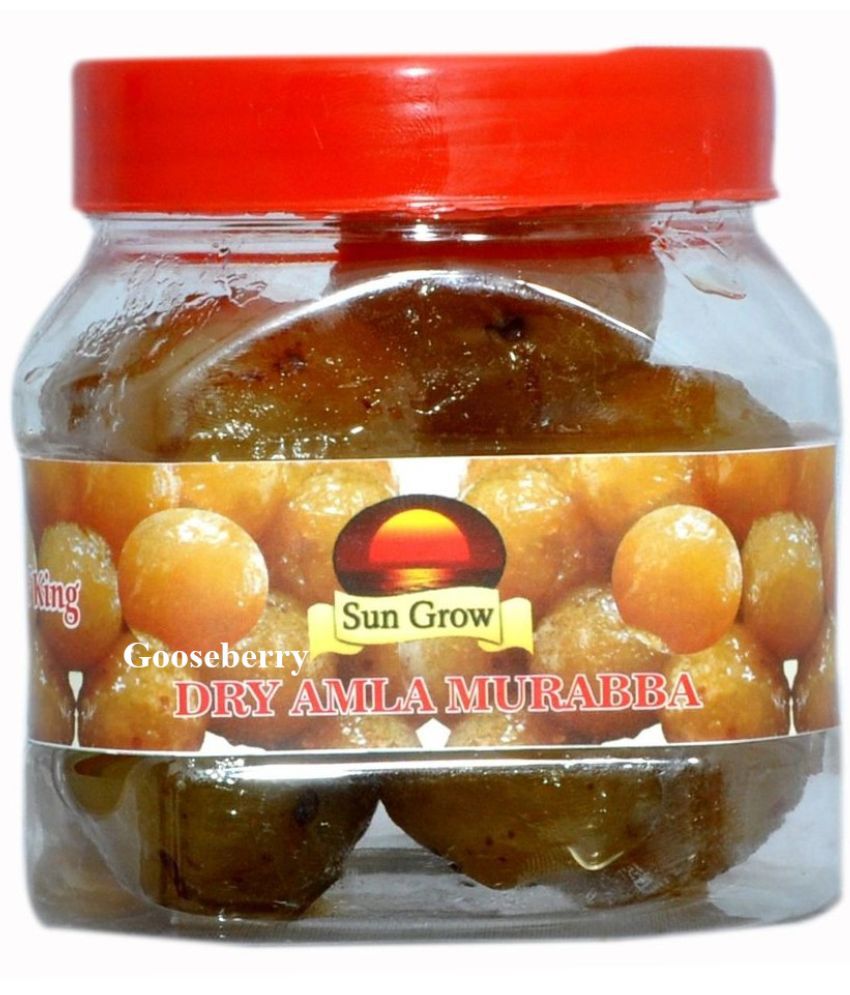     			Sun Grow Gooseberry Home Made Organic Ghar Ka Bana Natural Dry Amla Murabba with Almond (Badam) Pickle 500 g