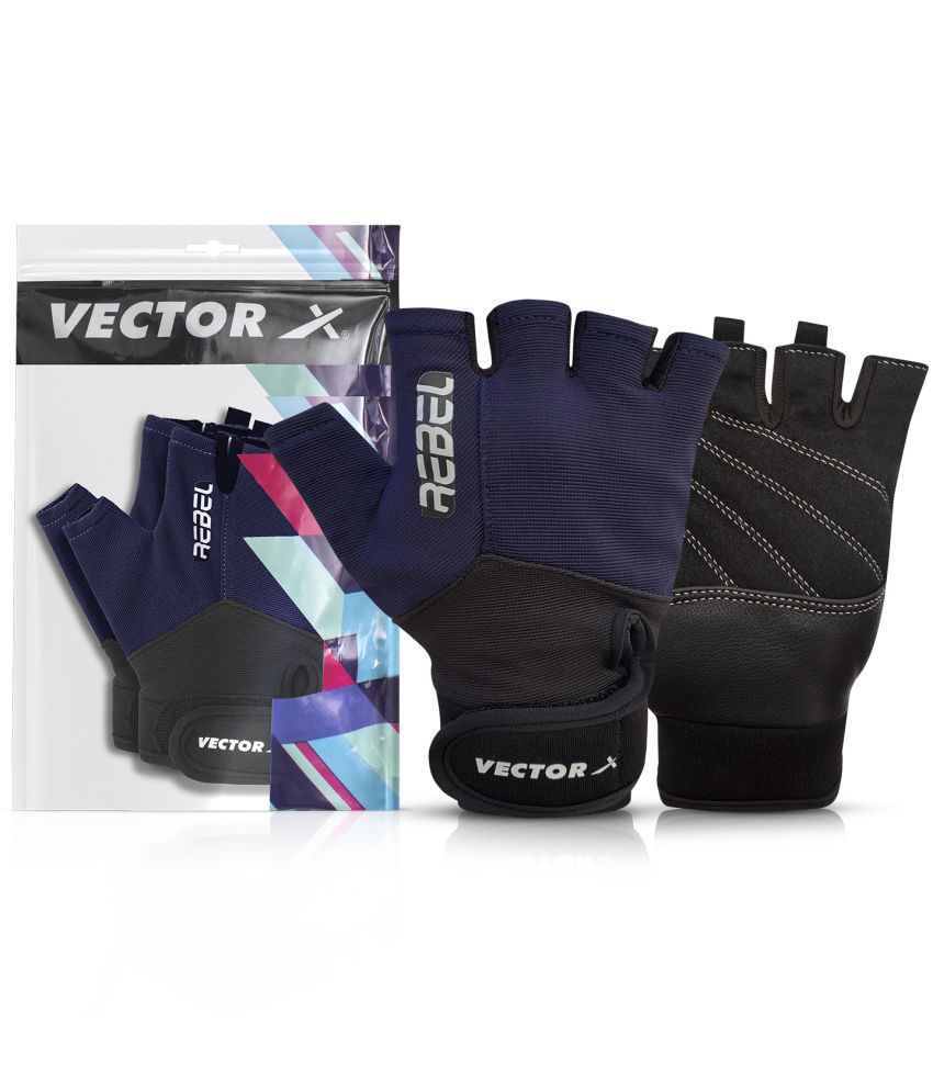    			Vector X - Rebel Unisex Polyester Gym Gloves For Beginners Fitness Training and Workout With Half-Finger Length
