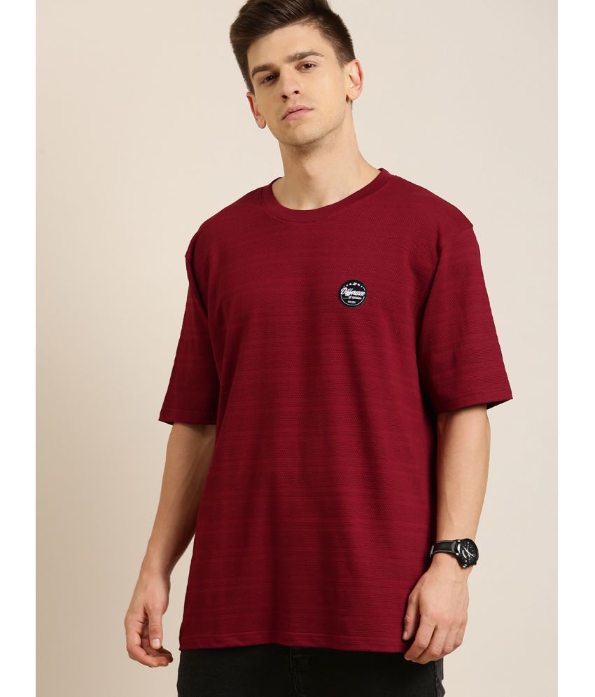     			Difference of Opinion - Maroon 100% Cotton Oversized Fit Men's T-Shirt ( Pack of 1 )