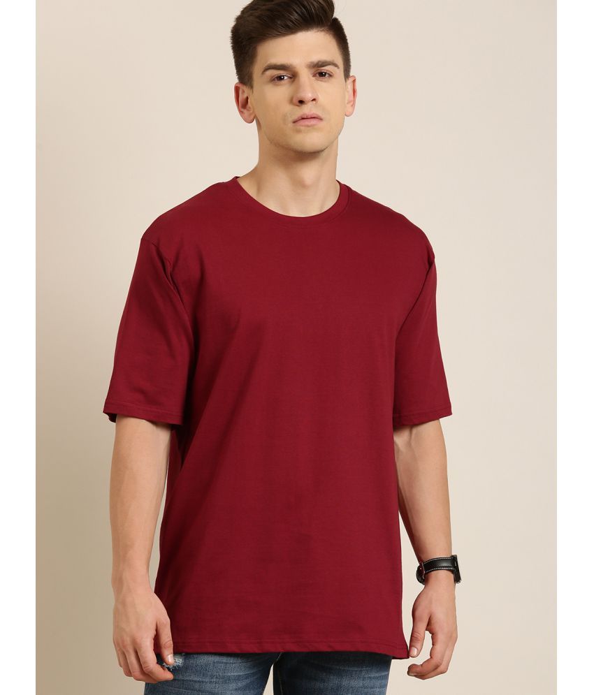     			Difference of Opinion - Maroon 100% Cotton Oversized Fit Men's T-Shirt ( Pack of 1 )