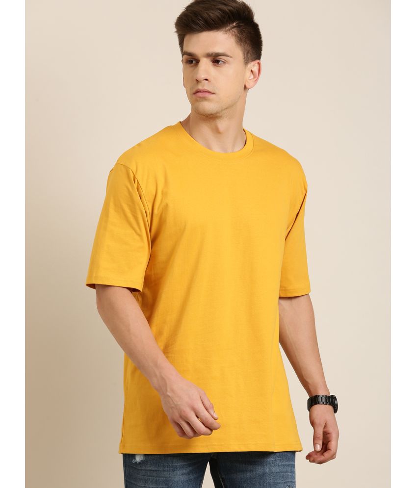 Dillinger - Mustard 100% Cotton Oversized Fit Men's T-Shirt ( Pack of 1 )