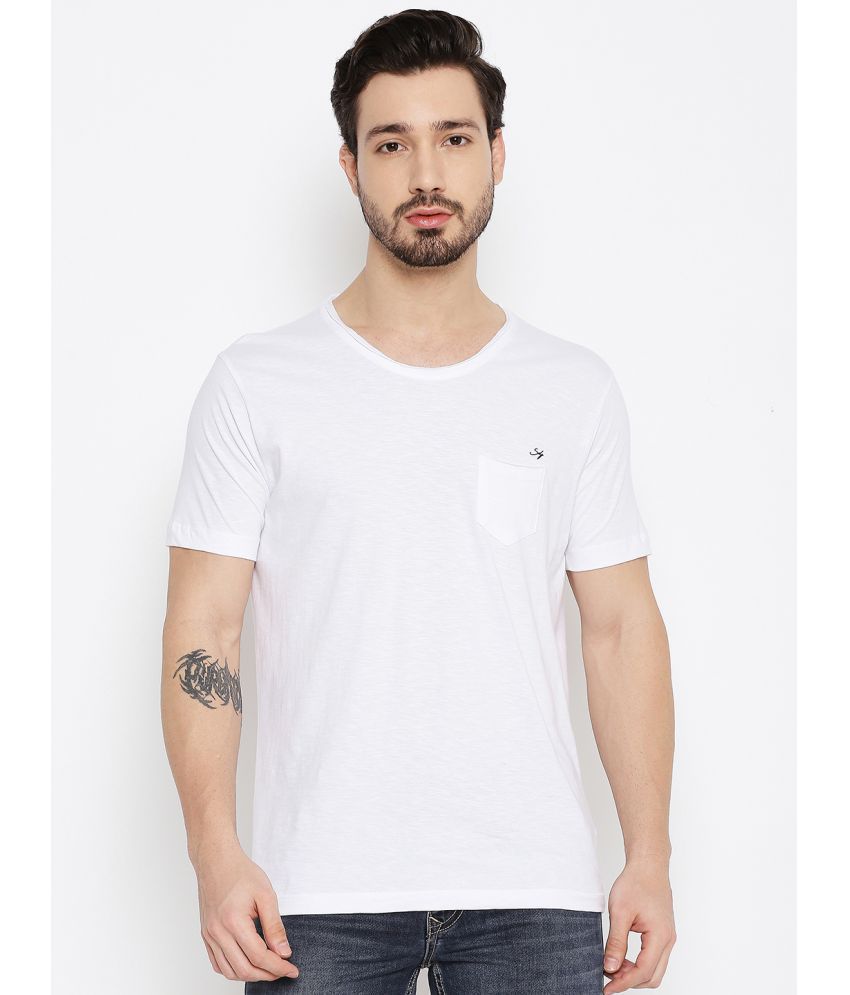     			Duke - White Cotton Blend Slim Fit Men's T-Shirt ( Pack of 1 )