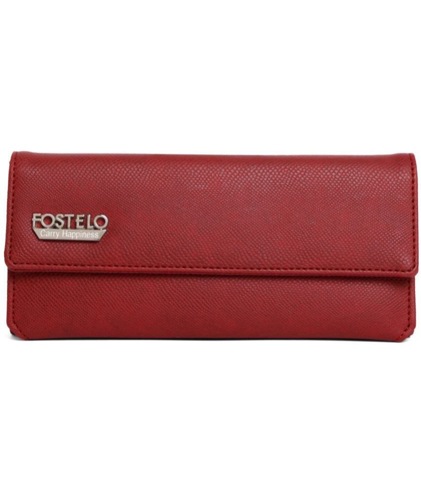     			Fostelo - Maroon Faux Leather Purse