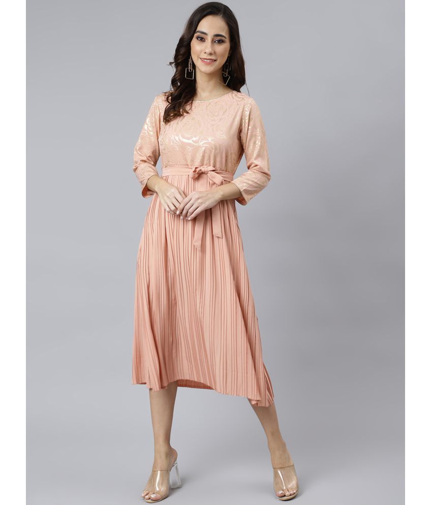     			Janasya - Peach Polyester Women's A-line Kurti ( Pack of 1 )