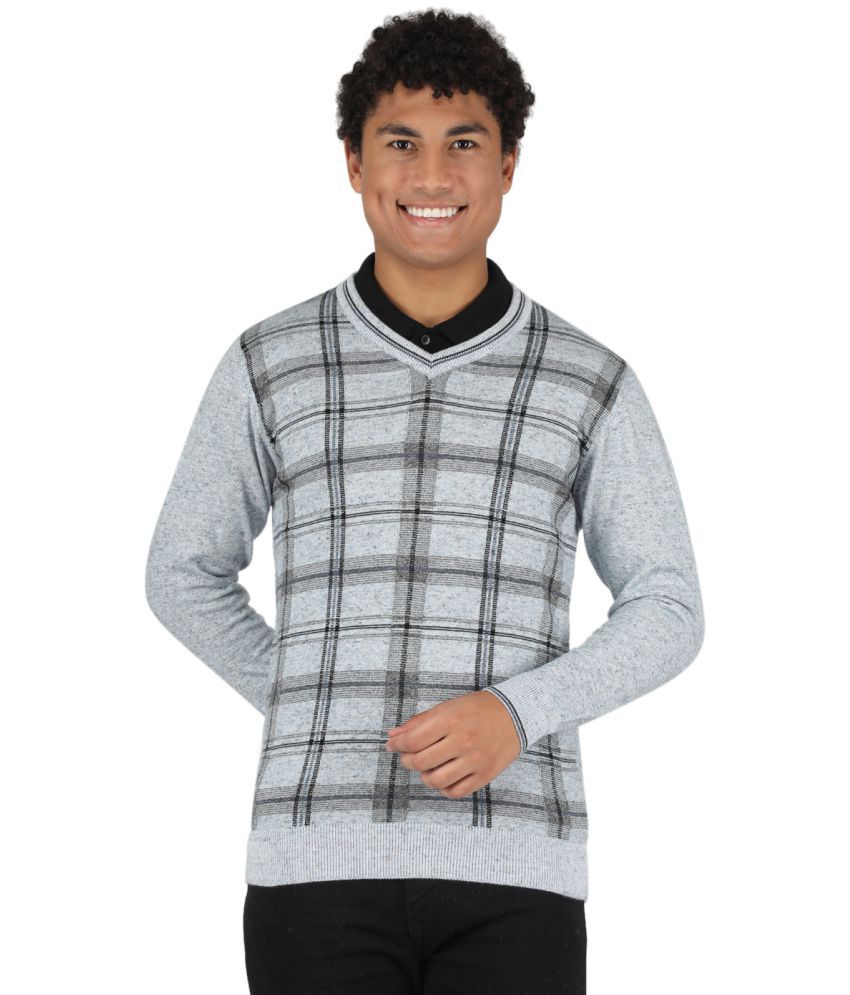     			Monte Carlo - Grey Cotton Men's Pullover Sweater ( Pack of 1 )