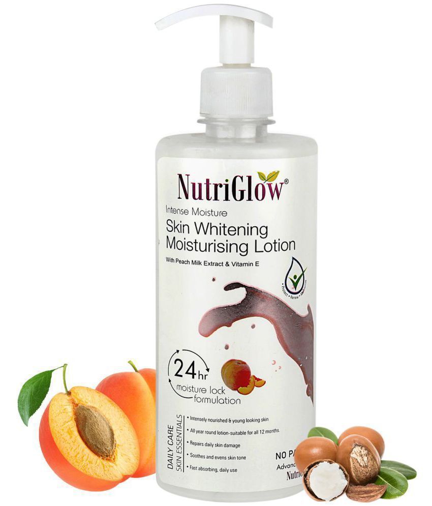     			NutriGlow Intense Moisture Skin Whitening Body Lotion with Peach Milk Extract & Vitamin E for Deep Hydration, All Skin Types, 500ml
