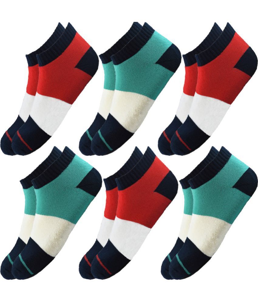     			hicode - Blended Men's Colorblock Multicolor Ankle Length Socks ( Pack of 6 )