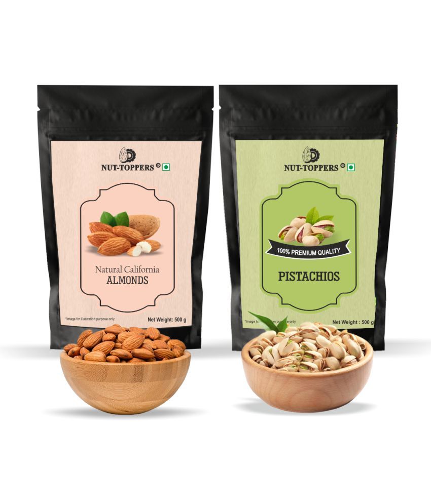     			Nut Toppers dry Fruits combo pack (Almonds 500g + pistachios 500g)-1kg