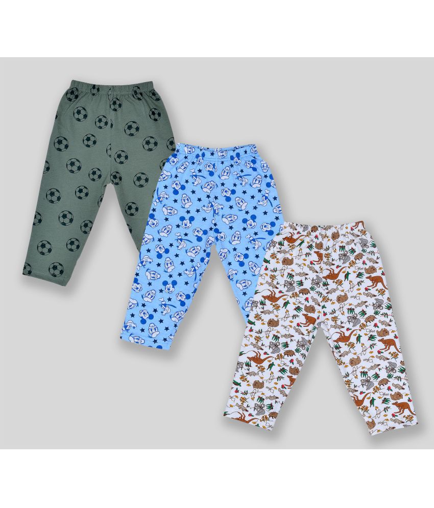     			Sathiyas 100% Cotton Printed Baby Boy Pants - Pack of 3