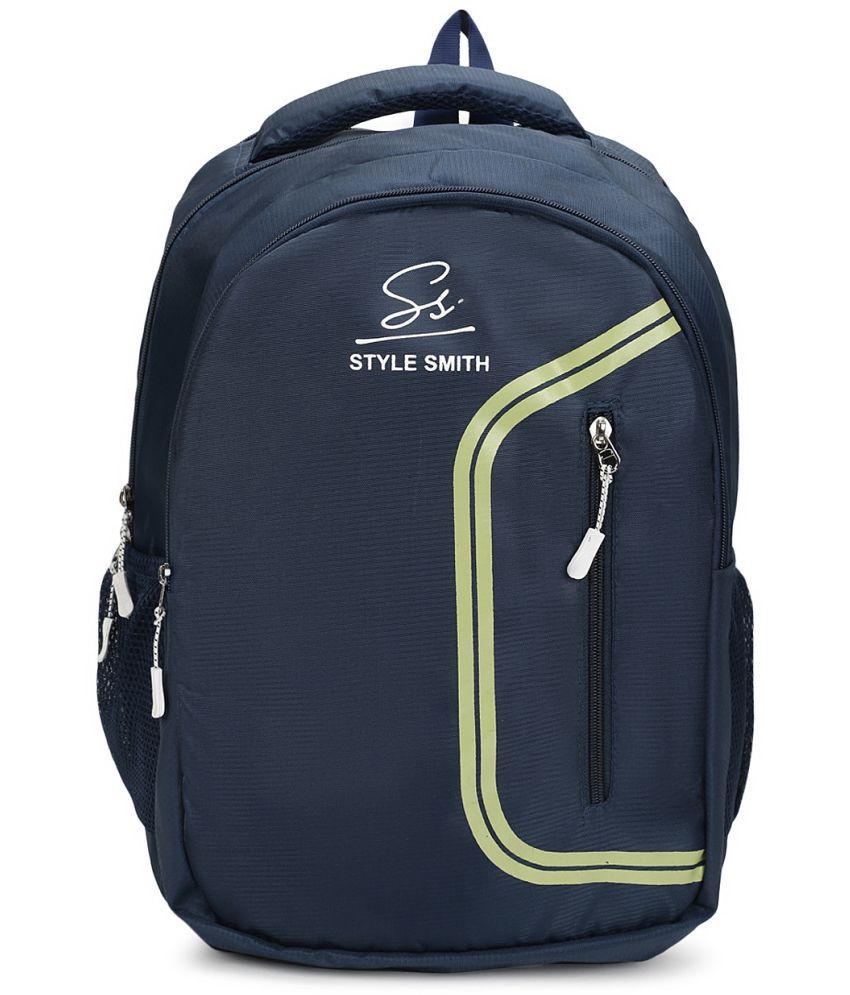    			Style Smith - Blue Polyester Casual Backpack Bag with Rain Cover ( 30 Ltrs )